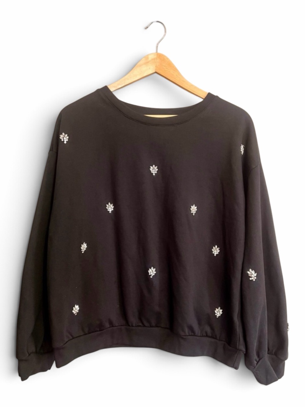 Remi James NYC Black Rhinestone Sweatshirt